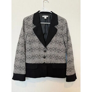 Pendleton Blazer Black Grey White Aztec‎ Wool 8